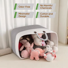 CHERISHGARD Blanket Basket 90L Rectangle Rope Baskets for Storage, Cotton Rope Basket for Bedroom Livingroom Washingroom