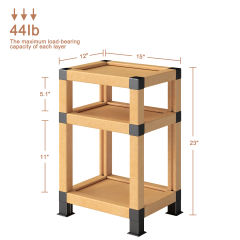 CHERISHGARD Nightstand Bedside Tables Open Storage Shelf, Side Table End Tables for Bedroom or Living Room