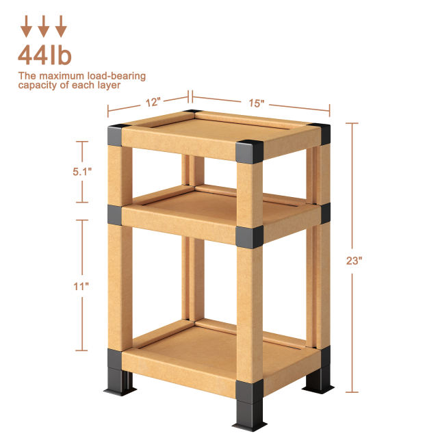 CHERISHGARD Nightstand Bedside Tables Open Storage Shelf, Side Table End Tables for Bedroom or Living Room