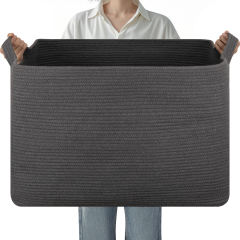 CHERISHGARD 100L Large Blanket Basket,Woven Rope Storage Basket for Organizing and Tidying up, Suitable for Bedrooms, Living Rooms and Bathrooms