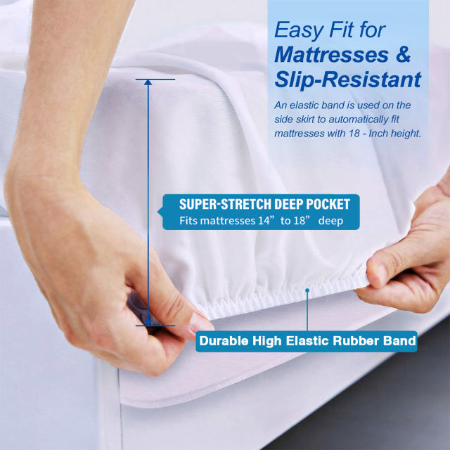 SIXDOVE Fitted Bed Sheets 16 Inch Pocket Bamboo Rayon Fitted Sheet, Super Soft and Cooling Bottom Sheet with 4 Elastic Corner Straps(Cream White, Queen Size)