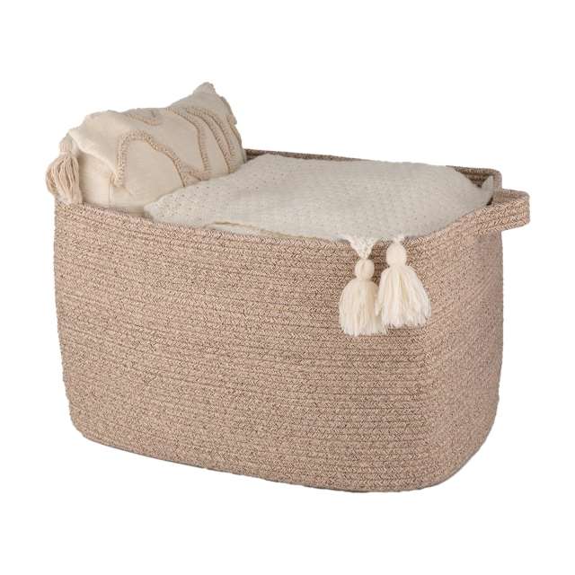 HLAOLA 70L Large Laundry Basket, Rectangular Cotton Rope Storage Basket, Suitable for Storing Blankets, Toys and Clothes in Various Places