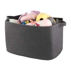 HLAOLA 70L Large Laundry Basket, Rectangular Cotton Rope Storage Basket, Suitable for Storing Blankets, Toys and Clothes in Various Places