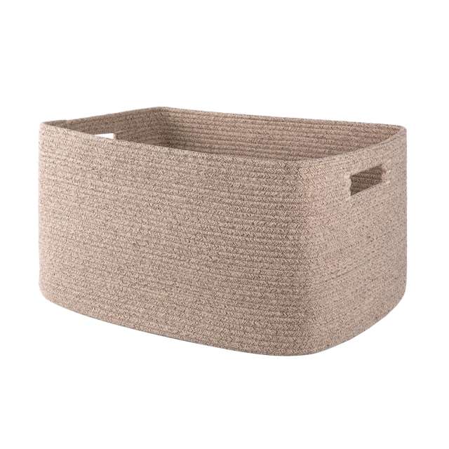 HLAOLA 70L Large Laundry Basket, Rectangular Cotton Rope Storage Basket, Suitable for Storing Blankets, Toys and Clothes in Various Places