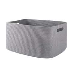 HLAOLA 70L Large Laundry Basket, Rectangular Cotton Rope Storage Basket, Suitable for Storing Blankets, Toys and Clothes in Various Places