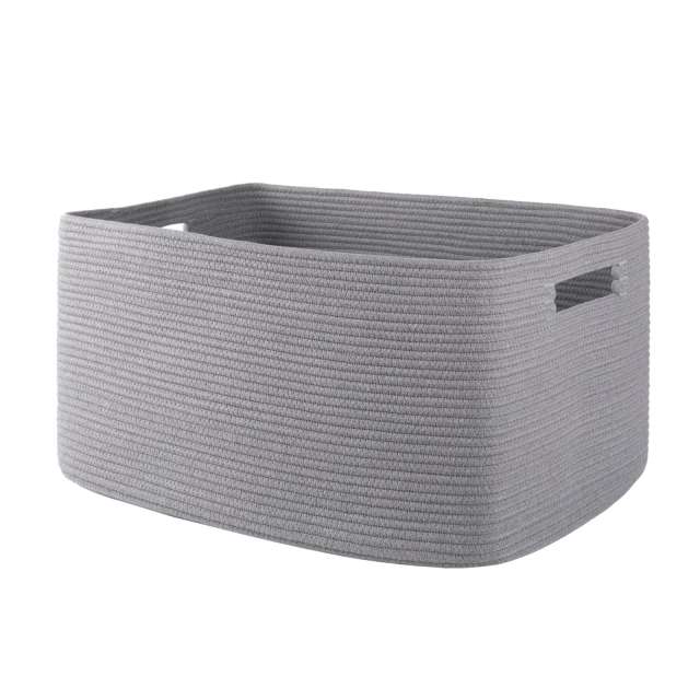 HLAOLA 70L Large Laundry Basket, Rectangular Cotton Rope Storage Basket, Suitable for Storing Blankets, Toys and Clothes in Various Places