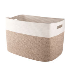 HLAOLA 70L Large Storage Bin with Handles, Decorative Rope Basket for Living Room, Bedroom