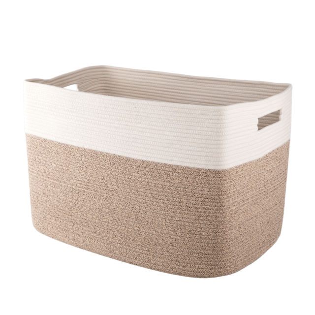 HLAOLA 70L Large Storage Bin with Handles, Decorative Rope Basket for Living Room, Bedroom