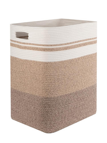 HLAOLA 76L Large Laundry Basket Cotton Rope Storage Bin for Blankets,Toys and Clothes