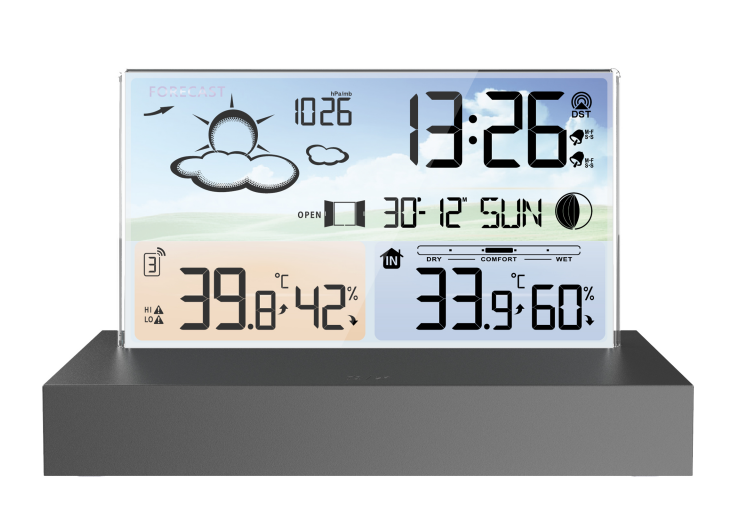 FJ3396C Glass Weather Station with Outdoor Sensor
