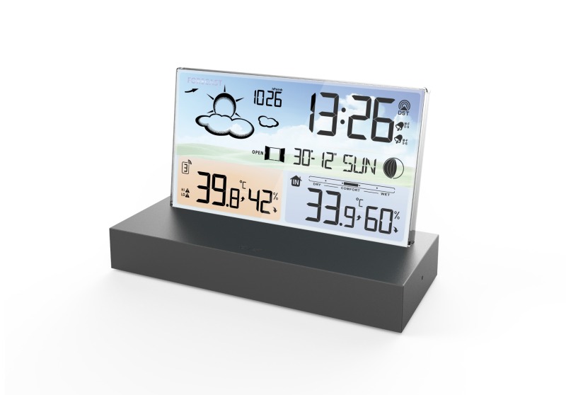 FJ3396C Glass Weather Station with Outdoor Sensor