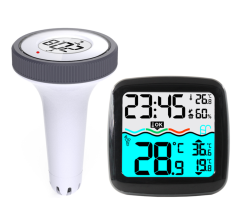 FJ3385 Swim Pool Thermometer Clock with Outdoor Sensor