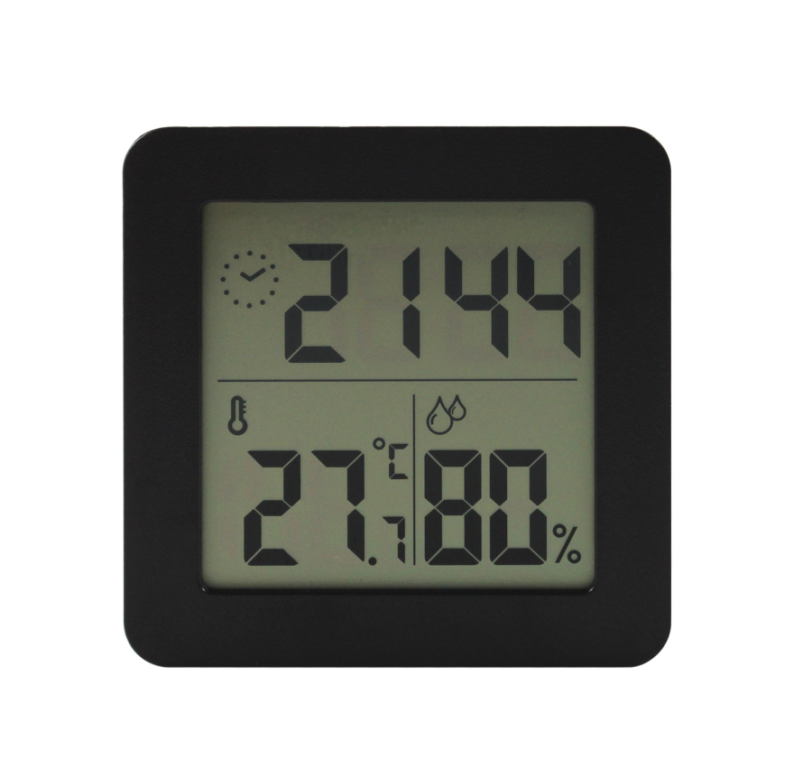 FJ730C Indoor Thermometer with Time Temperature Humidity