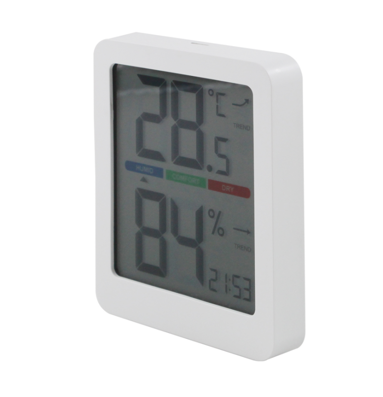 FJ763 Indoor Thermometer with Temperature Humidity Time