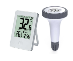 FJ3351A Pool Thermometer with Clock Outdoor Sensor
