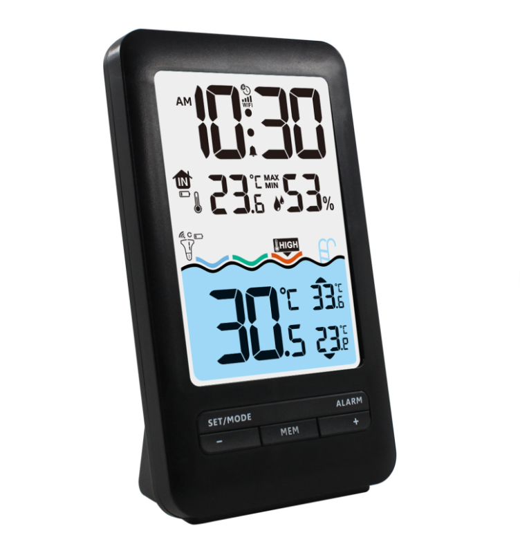 FJ3395TUYA Pool Thermometer Clock with Outdoor Sensor