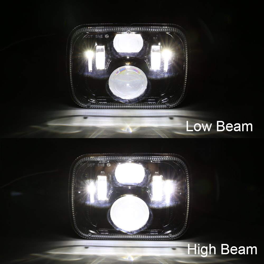 5x7 faros led cuadrados hi / lo haz