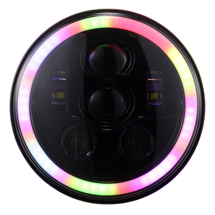 7 inch rgb led headlight bluetooth control