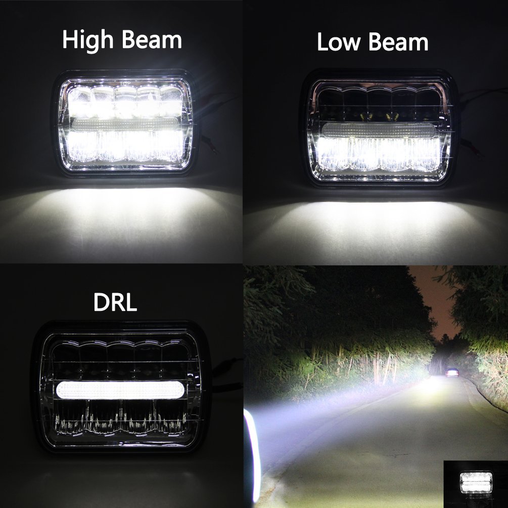 5x7 LED լուսարձակներ hi lo beam