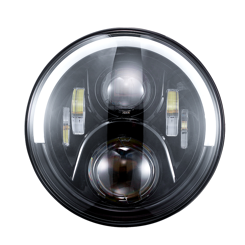 Farol Jeep JK Led de 7 polegadas com meio halo