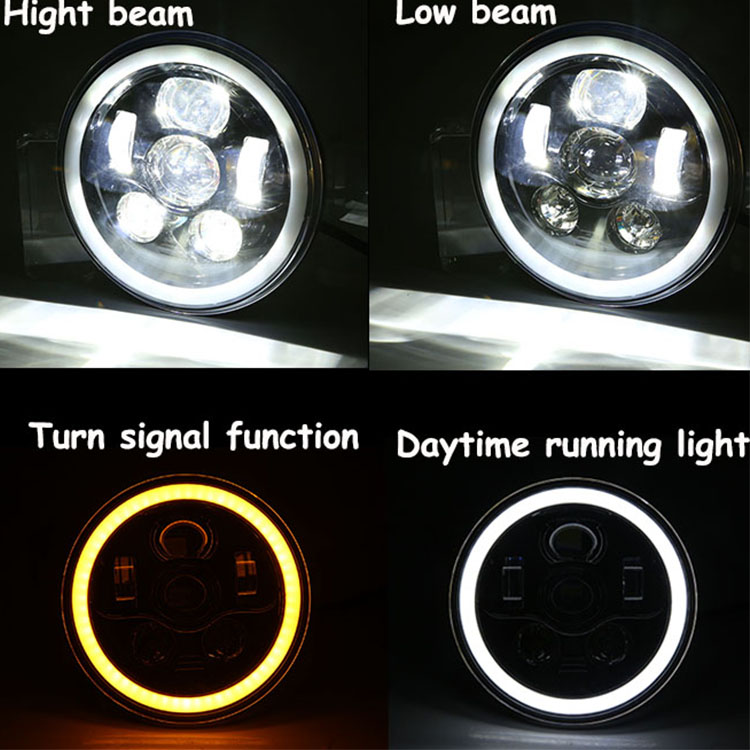 7 inch Round Led Headlights hi lo beam