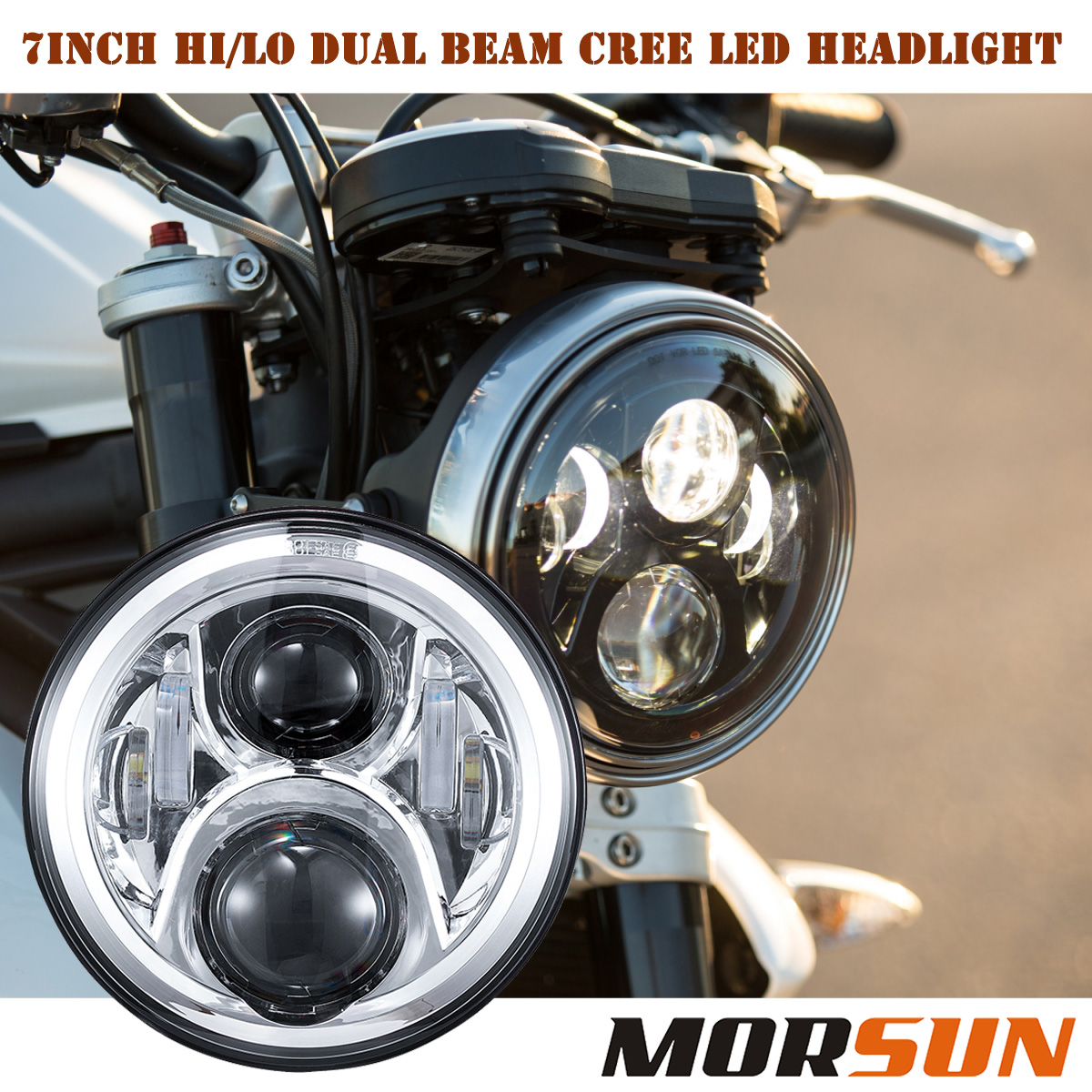 Faro a LED per moto da 7 pollici