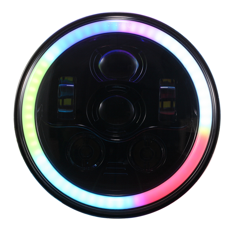 7 inch rgb led headlight bluetooth control