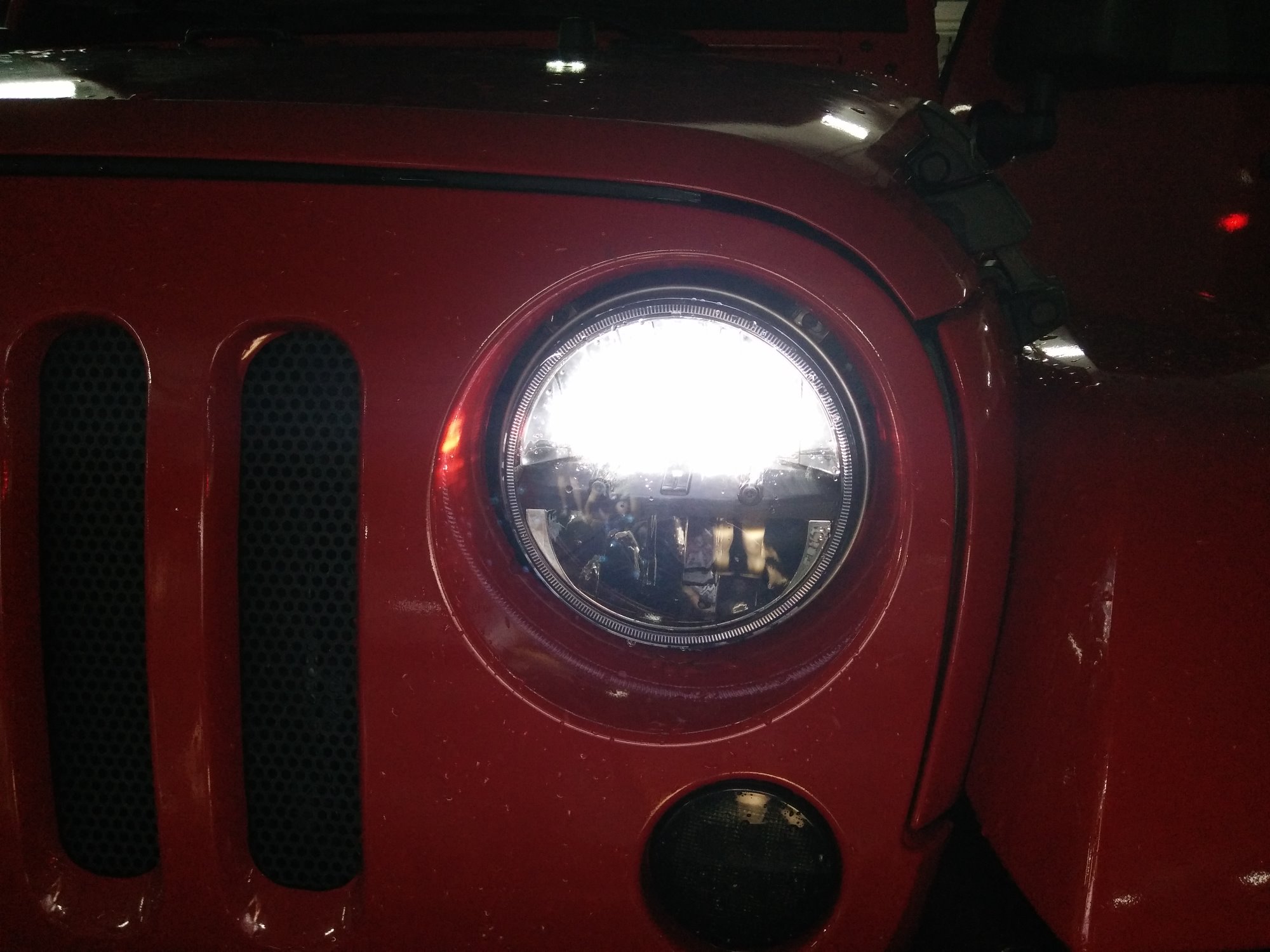 Application phares led jeep wrangler 7 pouces