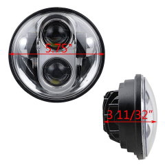 Farol LED preto / cromado de 5.75 polegadas para motocicleta Dyna Harley