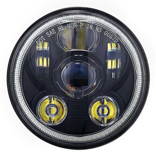 Round 5.75" Led Halo Headlight 12v 24v Sealed Beam 5.75 Inch Harley Headlight