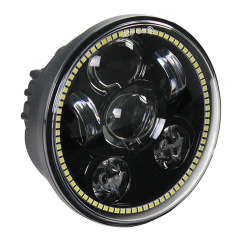 5.75英寸黑色LED大灯，配哈雷摩托车天使眼