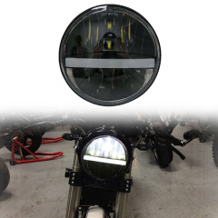 Baru 5-3 / 4 5.75 Inch Lampu Bulat Halo H4 Hi / Lo Beam Lampu Depan Sepeda Motor untuk Harley