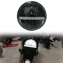 Lampu Depan Motosikal 5-3/4 5.75 Inci Baharu Halo H4 Hi/Lo Beam untuk Harley