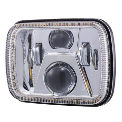 Kualitas tinggi 5x7 inch truk led lampu depan untuk jeep cherokee xj/GMC headlamp dengan persegi panjang lingkaran halo