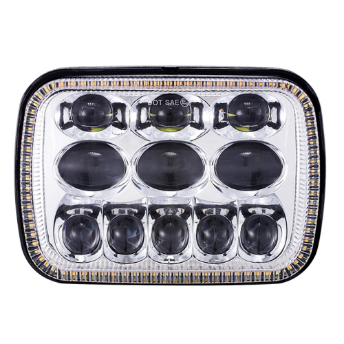 Square 5x7 led headlight for cherokee xj hi/lo beam Reflector led headlamp with angel eye for jeep accessories