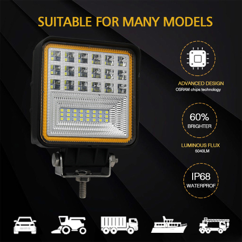12V 24V Led Work Light with W/Y DRL Halo Lights for Offroad