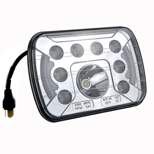 Car accessories 5x7 square led headlight for jeep yj rectangular headlamp for Cherokee xj