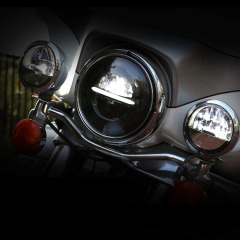 Grosir Aksesoris Motor Lampu Led 5.75 inch Dengan Halo Putih Untuk Harley