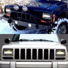 Pjazza 5x7'' pulzier Led headlight għal Jeep YJ Cherokee XJ Auto sistema tad-dawl aċċessorji tal-karozzi