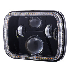 Faro led de camión de alta calidad de 5x7 pulgadas para faro delantero jeep cherokee xj/GMC con anillo de halo rectangular