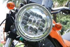 7-palcový LED svetlomet pre motocykel s halo / odbočovacím singal svetlom pre Harley / Royal Enfield / Universal