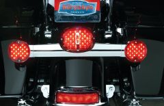 Bata ti 3.25 Inch Round LED Signal Light pẹlu Red / Amber Light fun Awọn ọkọ alupupu Harley 3 1/4 “Ina ifihan agbara