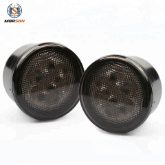 3W Round Led Front Grille Light Turn Signal Light Smoked Lens Amber led Turning Signal lamp for Jeeps wrangler jk 07-14