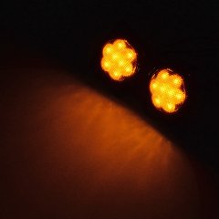 3W 一对 LED 烟雾/银色罩转向信号灯 Flare Light Amber 用于 Jeeps Wrangler 2007-2015