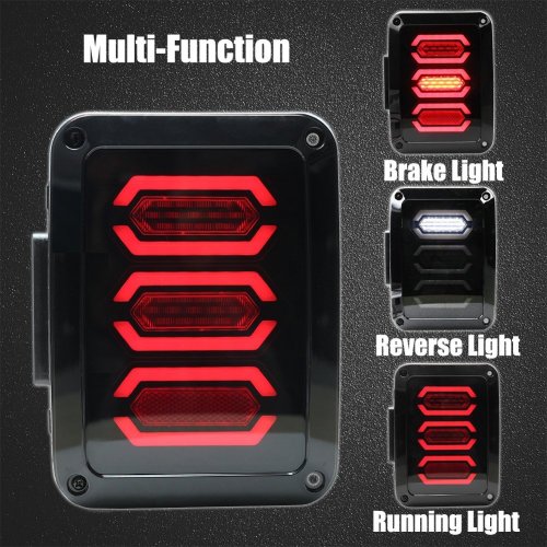 Smoked LED Tail Lights Brake/Reversing/Trun/Driving tail light for Jeep Wrangler JK
