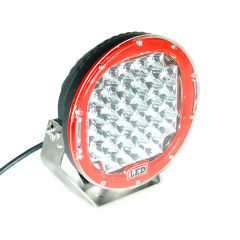 9 ინჩიანი LED OffRoad სამუშაო განათება 96W შავი / წითელი მრგვალი LED Offroad სამუშაო შუქი 4WD ბამპერისთვის