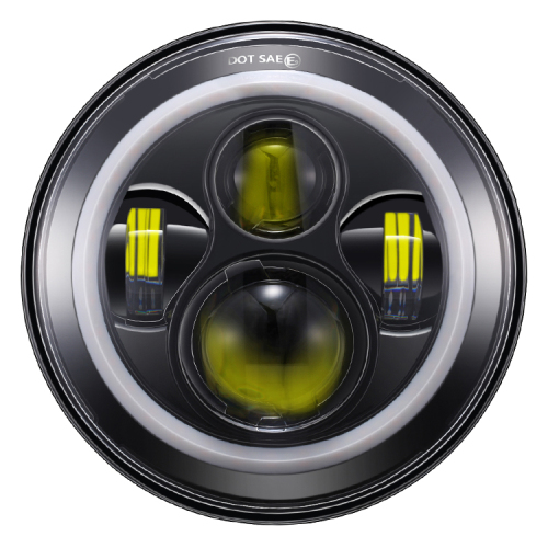 7 Inch RGB Headlight Phone APP Control 7" Round Headlight Halo Ring Lighting for Jeep Wrangler JK