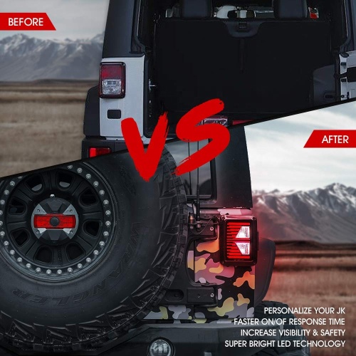 Arrow shape led reversing lamp smoked lens tail light for jeep jk 2007-2015 taillight