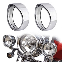 Fog light I-trim ang singsing nga itom / chrome bracket nga adunay alang sa Harley-Davison