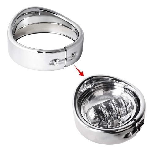 Fog light Trim ring black/chrome bracket holder for Harley-Davison